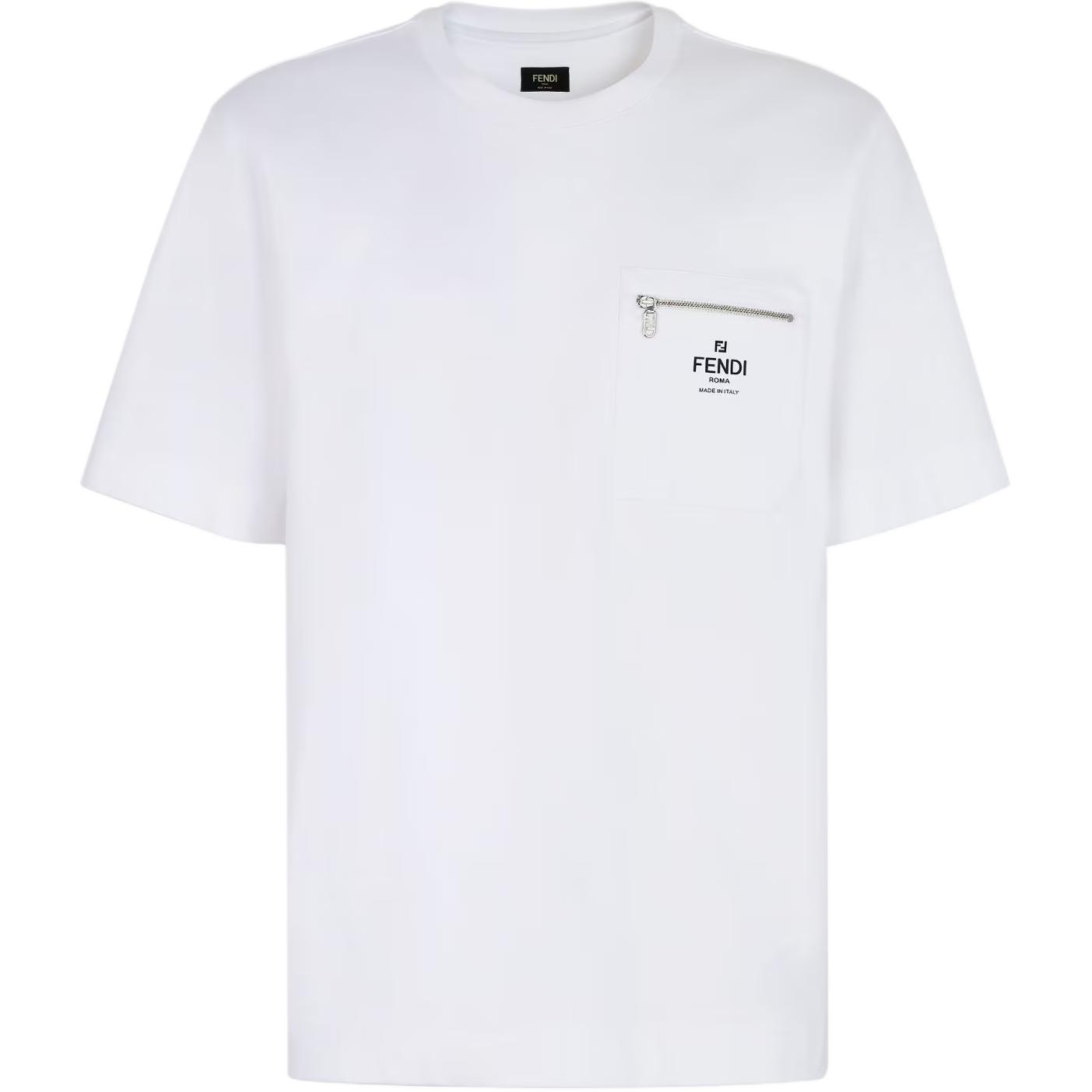 Order 芬迪 白色Logo印花宽松版型圆领T恤 SS24 FY0936ARYRF0QA0