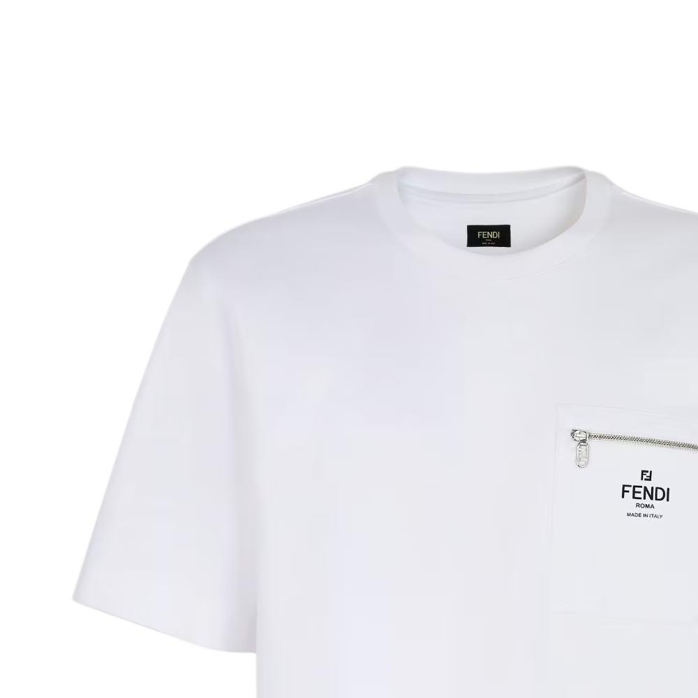 Purchase 芬迪 白色Logo印花宽松版型圆领T恤 SS24 FY0936ARYRF0QA0