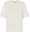 Order FENDI White Loose Fit Crewneck T-Shirt with Embroidered Lettering. FY1291AR6QF1MTG