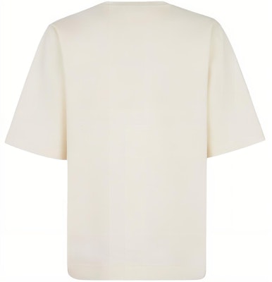 FENDI White Loose Fit Crewneck T-Shirt with Embroidered Lettering. FY1291AR6QF1MTG Lookbook FENDI White Loose Fit Crewneck T-Shirt with Embroidered Lettering. FY1291AR6QF1MTG