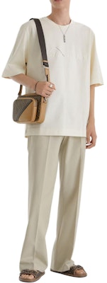 FENDI White Loose Fit Crewneck T-Shirt with Embroidered Lettering. FY1291AR6QF1MTG Purchase FENDI White Loose Fit Crewneck T-Shirt with Embroidered Lettering. FY1291AR6QF1MTG