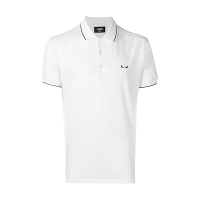 FENDI White Slim Fit Plain Pullover Short Sleeve T-Shirt. FY0925A4SEF0QA0