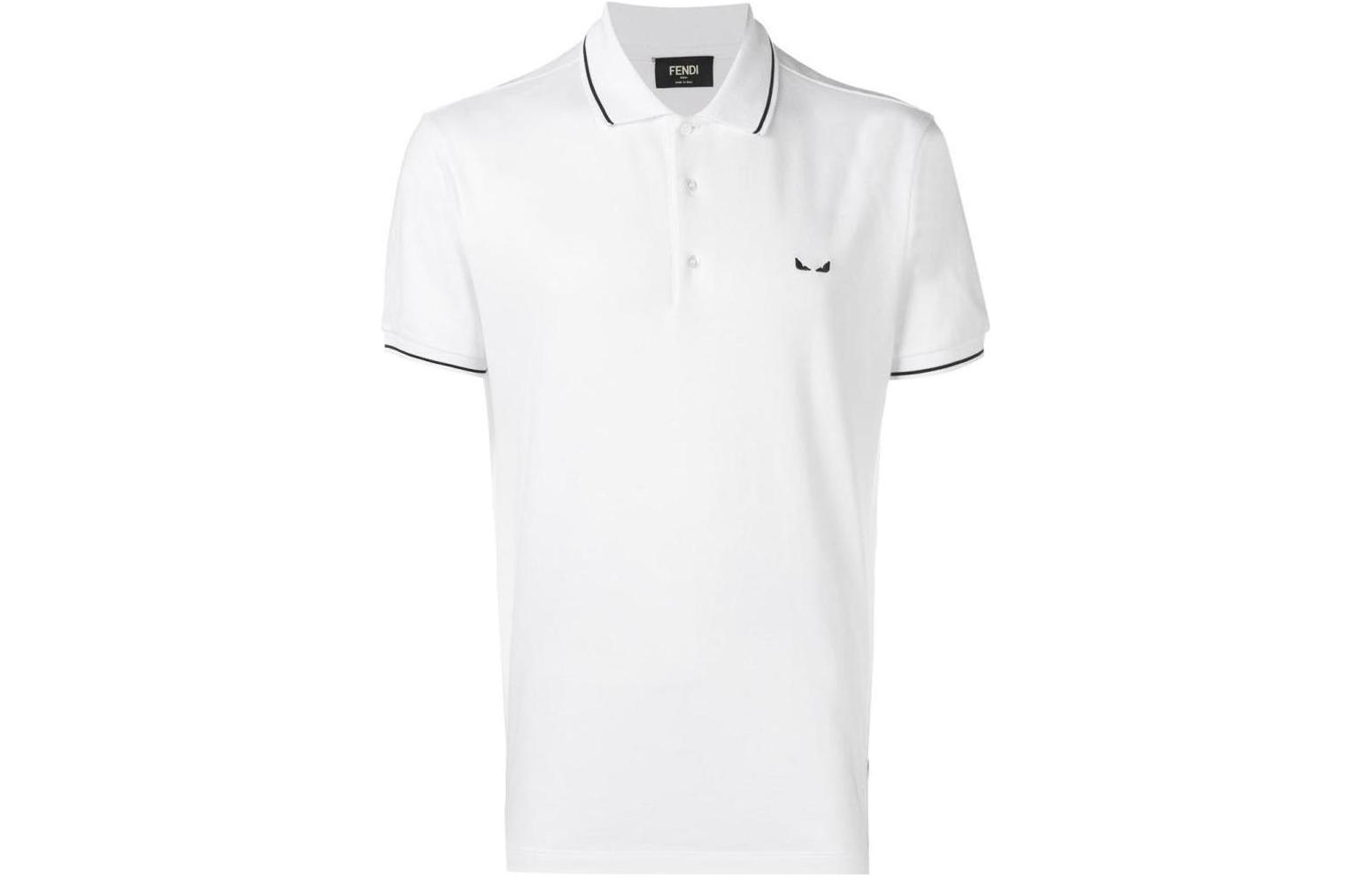 FENDI  White Slim Fit Plain Pullover Short Sleeve T-Shirt. FY0925A4SEF0QA0 圖 2