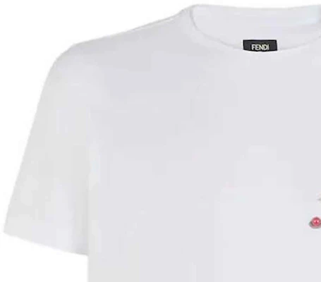 FENDI 白色純色標誌短袖T恤 FY0894AL38F068N 3