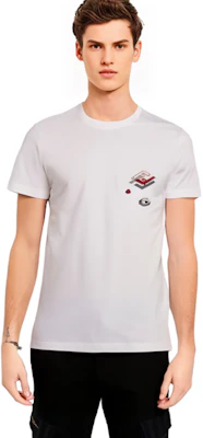 FENDI 白色純色標誌短袖T恤 FY0894AL38F068N 2