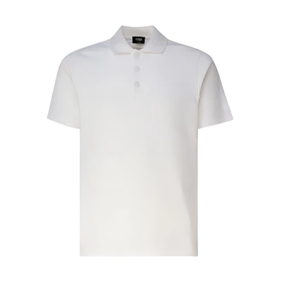 FENDI White Solid Color Short Sleeve Polo Shirt Pullover. FAF717AR5GF0-RQ0