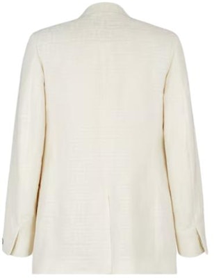 FENDI White Solid Single-Breasted Long-Sleeve Blazer Jacket FJ0768AR94F1MTI Lookbook FENDI White Solid Single-Breasted Long-Sleeve Blazer Jacket FJ0768AR94F1MTI
