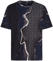 FENDI Abstract Print Crewneck Short Sleeve Oversized T-shirt Black Men SS22 FY0936AIFZF1AJR FENDI Abstract Print Crewneck Short Sleeve Oversized T-shirt Black Men SS22 FY0936AIFZF1AJR