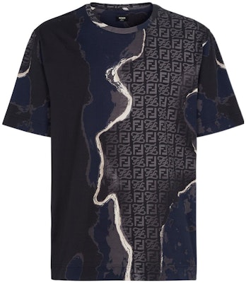 FENDI Abstract Print Crewneck Short Sleeve Oversized T-shirt Black Men SS22 FY0936AIFZF1AJR Buy FENDI Abstract Print Crewneck Short Sleeve Oversized T-shirt Black Men SS22 FY0936AIFZF1AJR