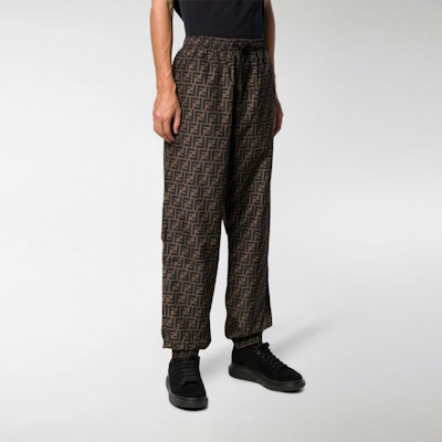 FENDI All-Over Logo Brown Casual Pants for Men FAB527A797F13IZ Shop FENDI All-Over Logo Brown Casual Pants for Men FAB527A797F13IZ