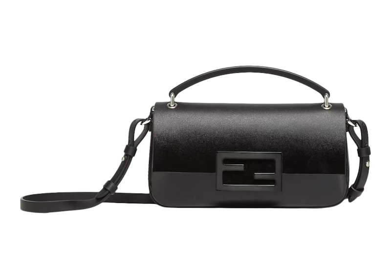 Fendi Baguette Phone Pouch Black Patent Leather Black