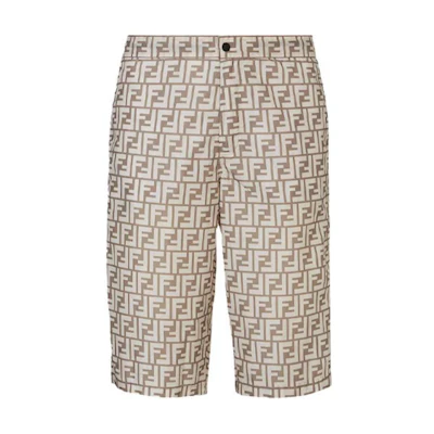 FENDI Beige Double F Logo Swim Shorts FW21. FXB079AGBQF0UBY