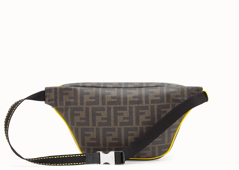 Fendi Belt Bag FF Fabric Yellow Piping Brown/Black 圖 2