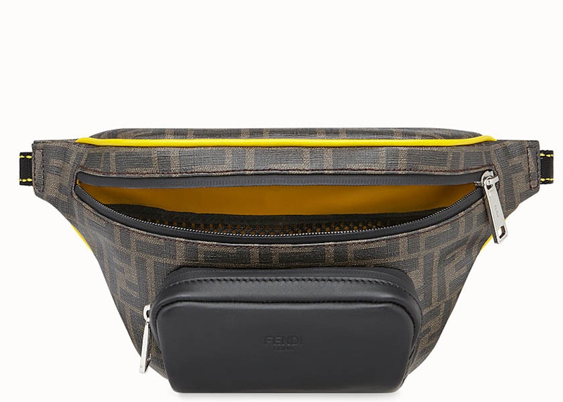 Fendi Belt Bag FF Fabric Yellow Piping Brown/Black 圖 3