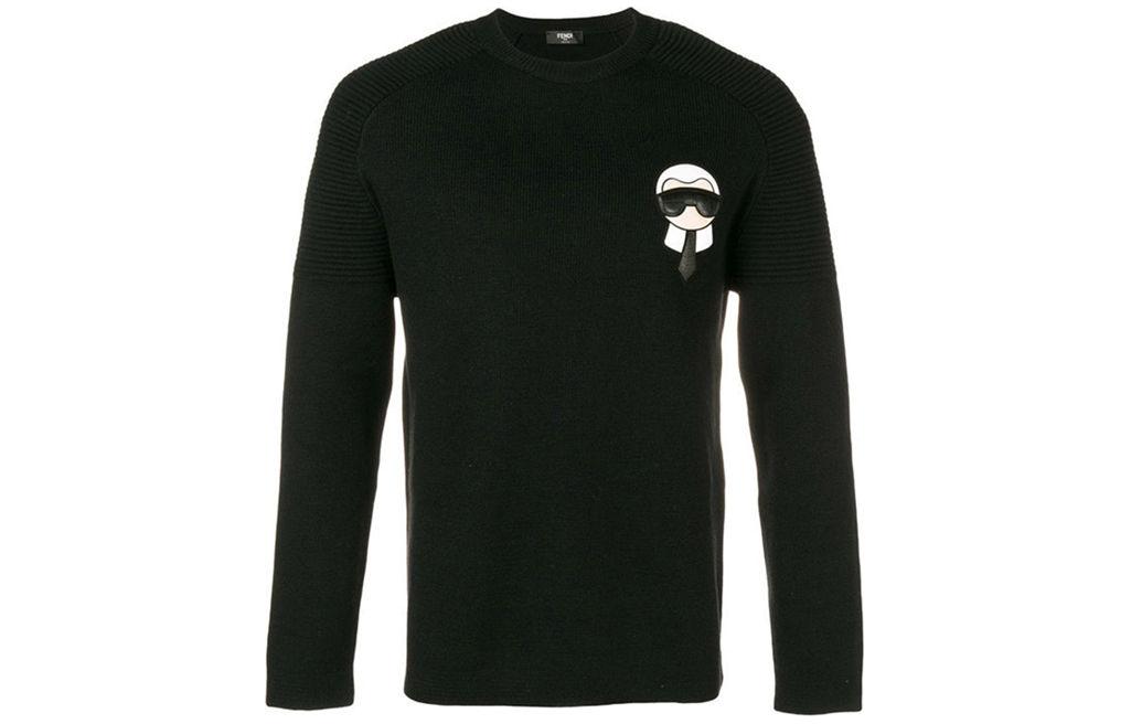 FENDI Black  Crewneck Sweater with Character Appliqué Design. FAE525A52WF0RWK 圖 2