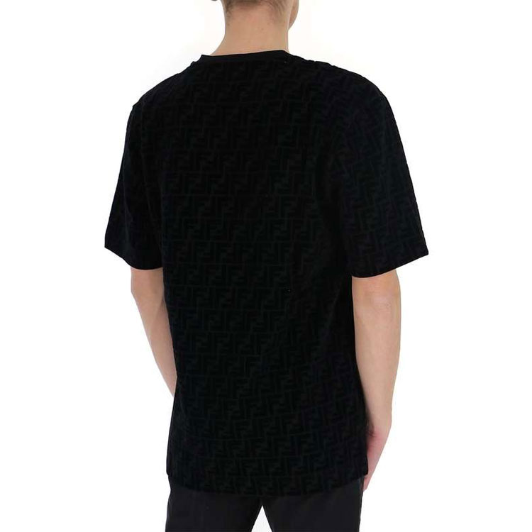 Purchase Camiseta FENDI Negra Marrón con Logo Doble F Estampado y Manga Corta. FY0936A7D5F0ABB