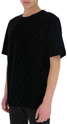 FENDI Black Brown Double F Logo Print Short Sleeve T-Shirt. FY0936A7D5F0ABB Details for FENDI Black Brown Double F Logo Print Short Sleeve T-Shirt. FY0936A7D5F0ABB