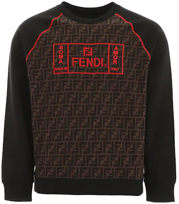 Fendi Black Crewneck Pullover Sweatshirt with Letter Logo FY0992A87EF0BVE Buy Fendi Black Crewneck Pullover Sweatshirt with Letter Logo FY0992A87EF0BVE