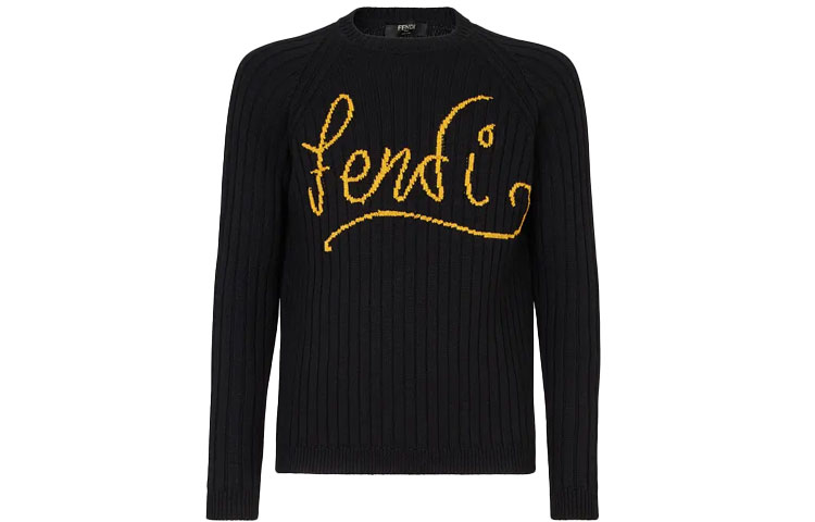Order FENDI 黑色刺繡字母設計圓領毛衣. FZY451AH33F13HJ