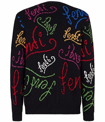 FENDI Black Crewneck Sweater with Logo Inlay Design FZY463AH3EF0QA1 Lookbook FENDI Black Crewneck Sweater with Logo Inlay Design FZY463AH3EF0QA1