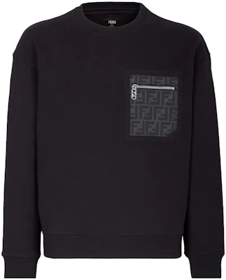 Fendi Black Crewneck Sweatshirt with Colorblock Logo Print FY3938APN0F0QA1 Buy Fendi Black Crewneck Sweatshirt with Colorblock Logo Print FY3938APN0F0QA1