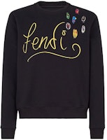 芬迪黑色刺绣字母圆领卫衣 FY1091AH12F0748 Order 芬迪黑色刺绣字母圆领卫衣 FY1091AH12F0748