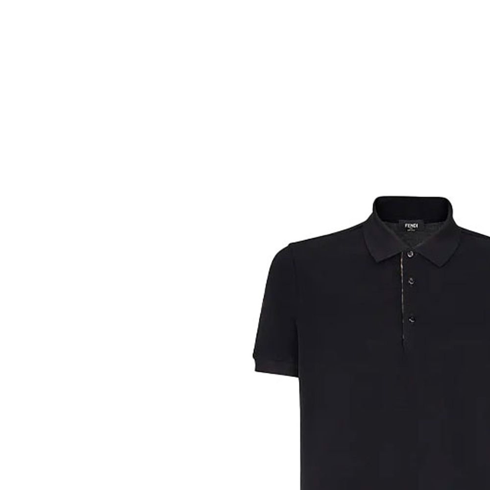 Sizing FENDI Kemeja Polo Hitam Embossed Solid FY0985AAONF0QA1