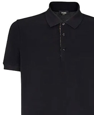 FENDI Black Embossed Solid Polo Shirt FY0985AAONF0QA1 Sizing FENDI Black Embossed Solid Polo Shirt FY0985AAONF0QA1