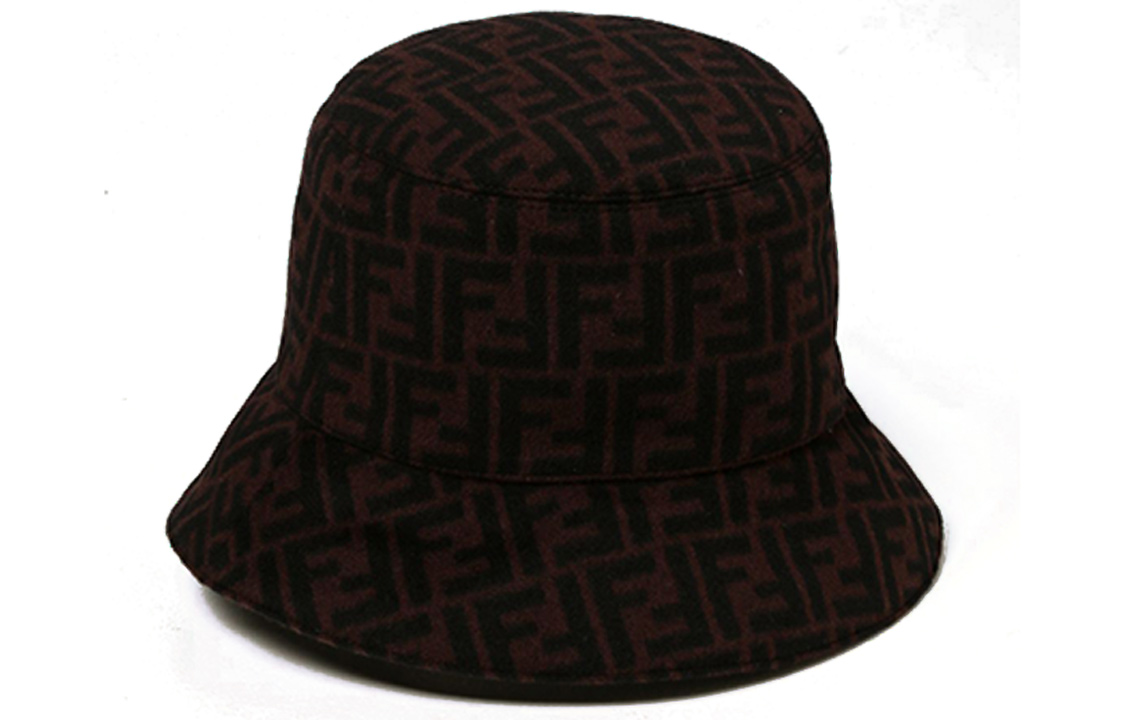 FENDI Black FF Logo Jacquard Bucket Hat Unisex FXQ801-AH7K-F15B6
