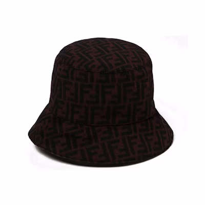 FENDI Black FF Logo Jacquard Bucket Hat Unisex FXQ801-AH7K-F15B6