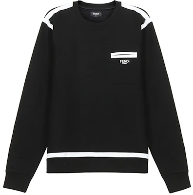 Fendi Black Fleece Letter Logo Colorblock Long Sleeve Sweatshirt FY1035A2IUF0QA1 Buy Fendi Black Fleece Letter Logo Colorblock Long Sleeve Sweatshirt FY1035A2IUF0QA1