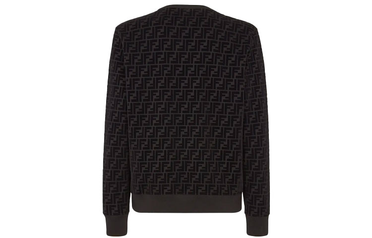 Lookbook 芬迪黑色满印标志长袖卫衣 FY1077AFRJF0ABB