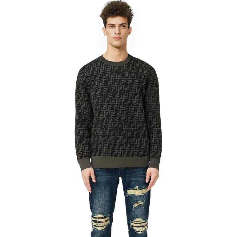 Details for 芬迪黑色满印标志长袖卫衣 FY1077AFRJF0ABB