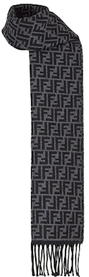 Syal Rajut Fendi Logo Hitam/Abu dengan Rumbai FXS366A4Z4F0RP3 Order Syal Rajut Fendi Logo Hitam/Abu dengan Rumbai FXS366A4Z4F0RP3