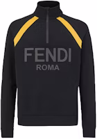 FENDI Black Half-Zip Logo Sweatshirt Jacket. FAF599AECPF0GME FENDI Black Half-Zip Logo Sweatshirt Jacket. FAF599AECPF0GME
