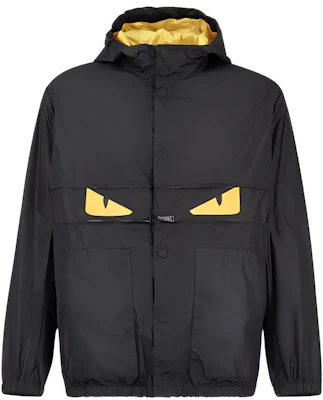 Fendi Black Hooded Jacket with Monster Eye Design FW0627ACC4F0QA1 Buy Fendi Black Hooded Jacket with Monster Eye Design FW0627ACC4F0QA1