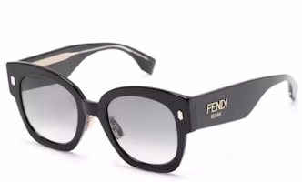 FENDI Black Irregular Acetate Sunglasses Unisex with Side Letter Detail FF0458GS FENDI Black Irregular Acetate Sunglasses Unisex with Side Letter Detail FF0458GS
