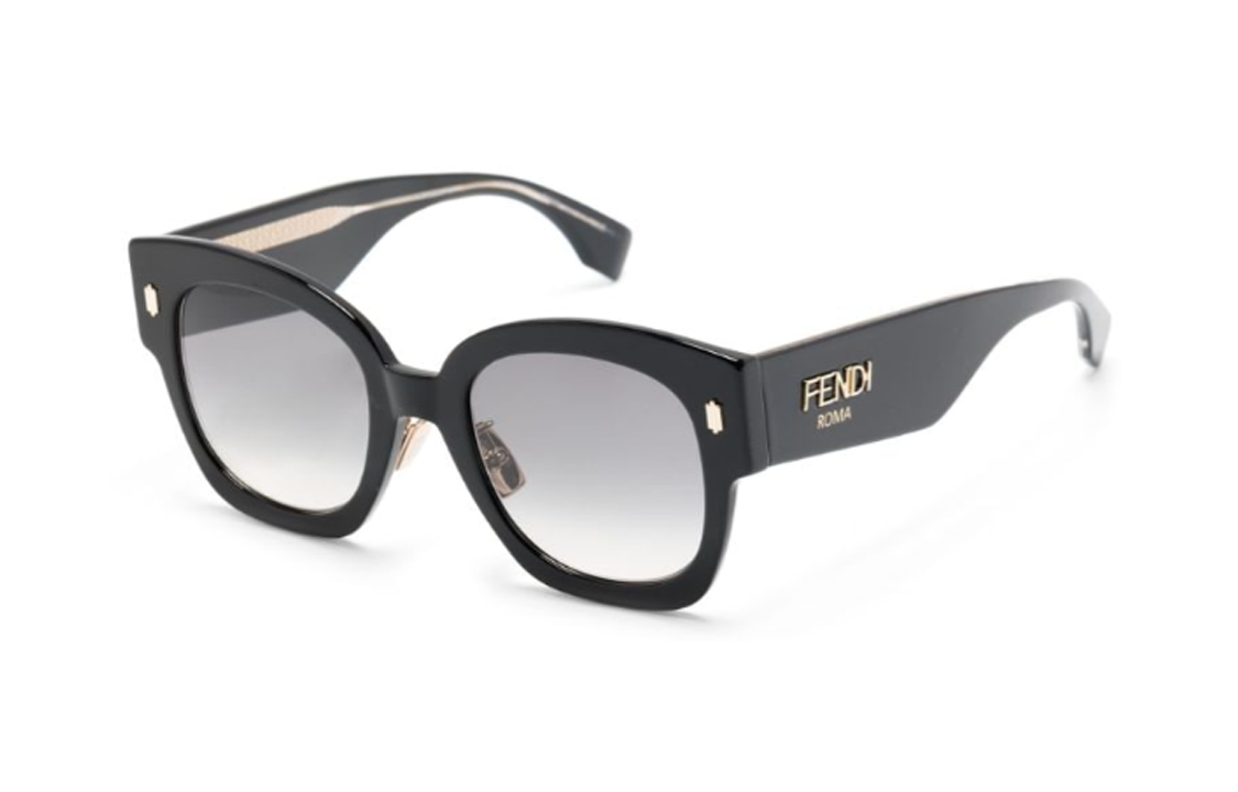 FENDI Black Irregular Acetate Sunglasses Unisex with Side Letter Detail FF0458GS 圖 2