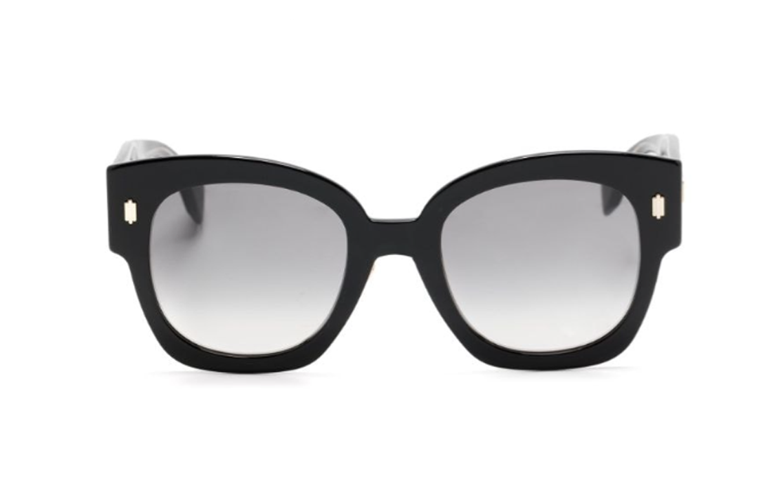 FENDI Black Irregular Acetate Sunglasses Unisex with Side Letter Detail FF0458GS 圖 3