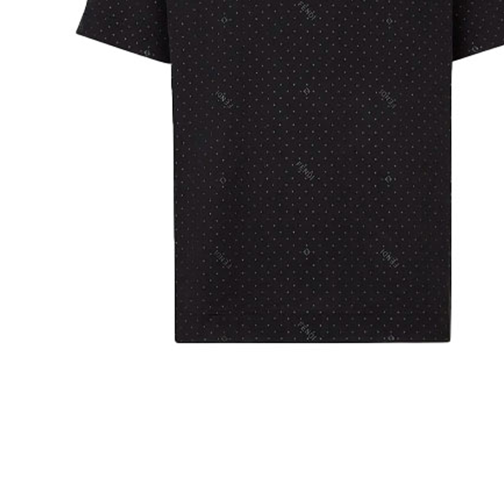 FENDI Black Knitted Logo Loose Fit Crewneck T-Shirt. FY0936AH0JF0QA1 圖 6