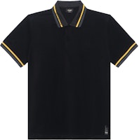 FENDI Black Logo Print Colorblock Polo Shirt. FY0985AHC1F0QA1 FENDI Black Logo Print Colorblock Polo Shirt. FY0985AHC1F0QA1