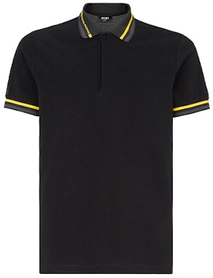 FENDI Black Logo Print Colorblock Polo Shirt. FY0985AHC1F0QA1 Order FENDI Black Logo Print Colorblock Polo Shirt. FY0985AHC1F0QA1