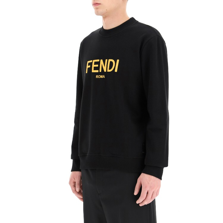 Details for Fendi 黑色LOGO印花圓領長袖衛衣 FY0178AE05F0QA1