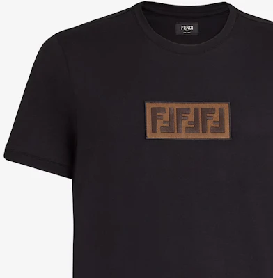 FENDI Baju-T Logo Cetak Hitam Leher Bulat Regular Fit. FY0894A28UF0QA1 Details for FENDI Baju-T Logo Cetak Hitam Leher Bulat Regular Fit. FY0894A28UF0QA1