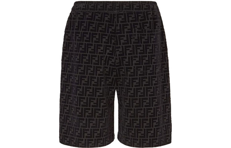 FENDI Black Logo Print Drawstring Casual Shorts FB0689A7D5F0ABB 圖 3