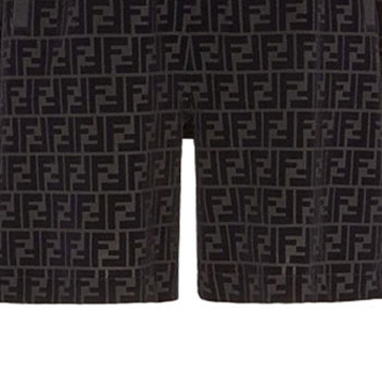 FENDI Black Logo Print Drawstring Casual Shorts FB0689A7D5F0ABB 圖 7