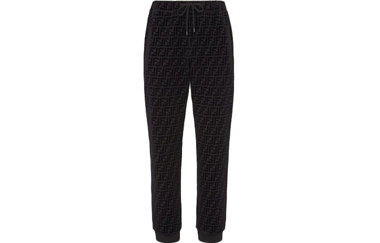 FENDI Black Logo Print Polo Joggers SS21 FB0461AFRJF0ABB