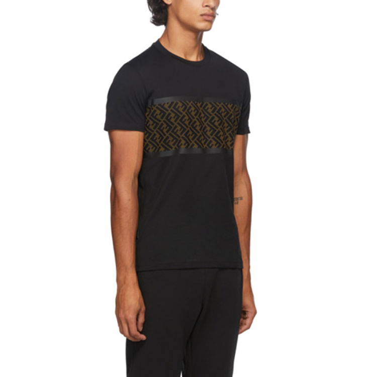 Sizing 芬迪黑色Logo印花短袖T恤 FAF532AD3CF0GME