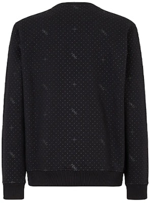 FENDI Black Logo Printed Crewneck Long Sleeve Sweatshirt. FY0178AH0KF0QA1 Lookbook FENDI Black Logo Printed Crewneck Long Sleeve Sweatshirt. FY0178AH0KF0QA1