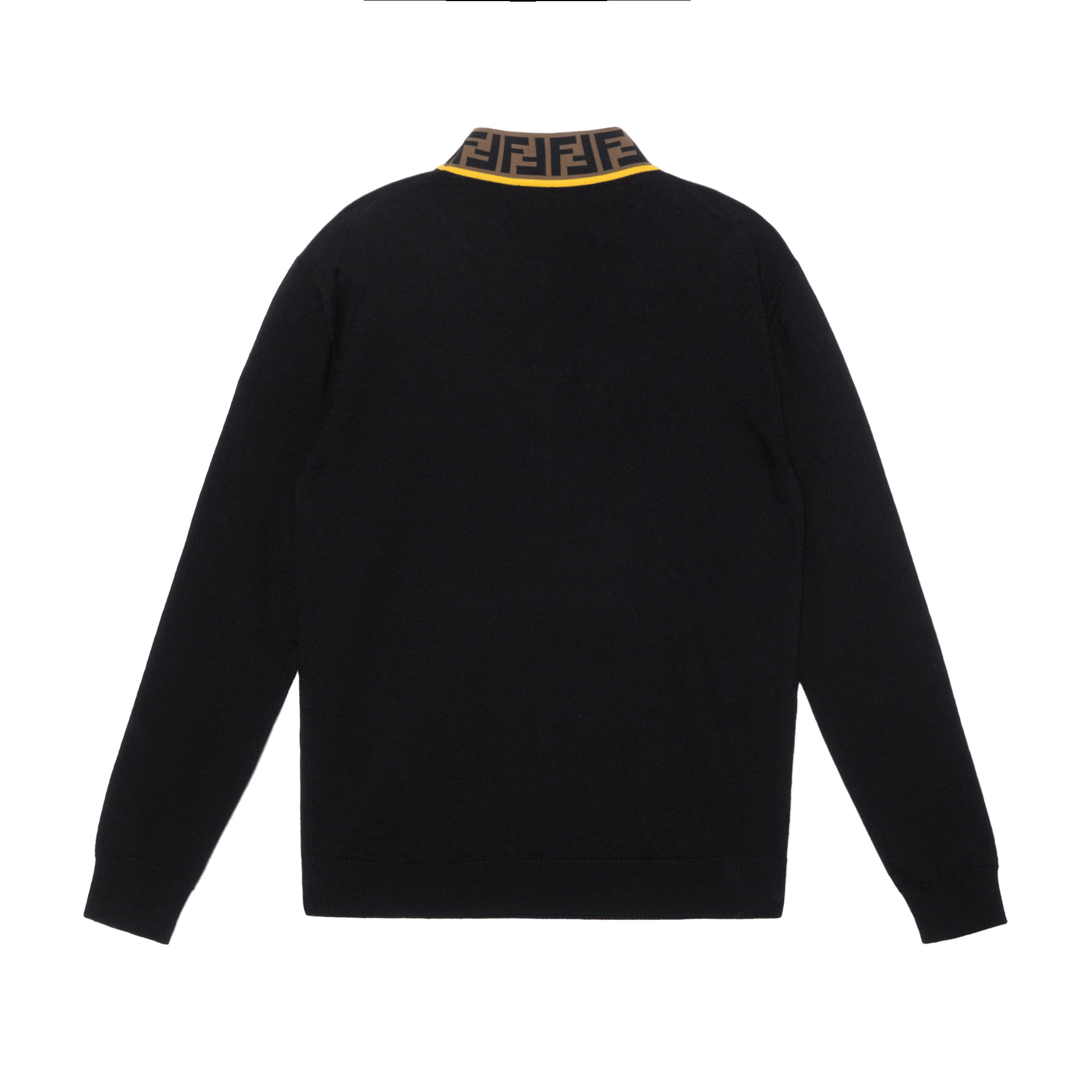 Lookbook 펜디 남성용 블랙 로고 터틀넥 울 스웨터 FZZ411A4GCF0G8T